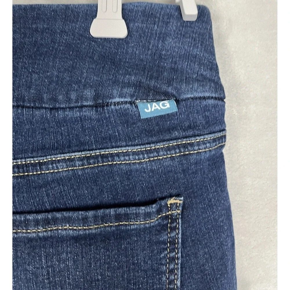 JAG Jean Women 8/33 Blue Wash Paley Boot Stretch Pull On High-Rise Whisker City